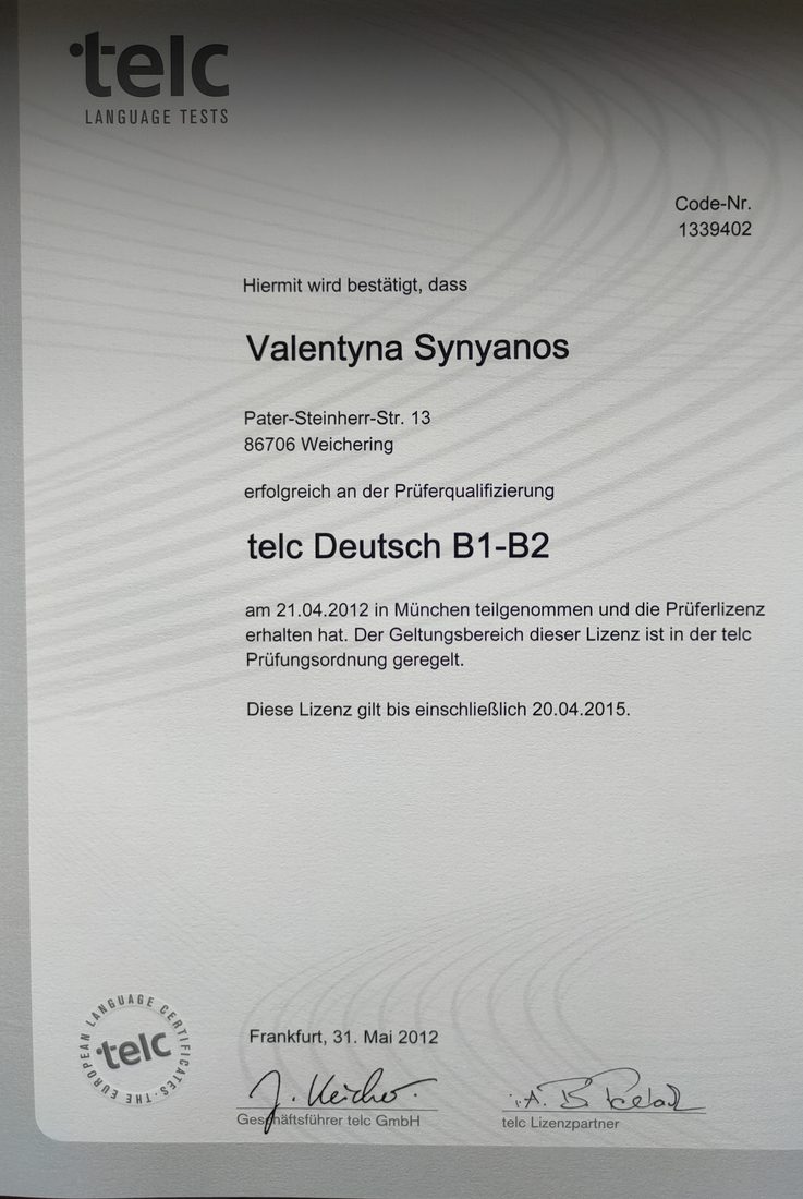 telc — Prüferqualifizierung B1-B2