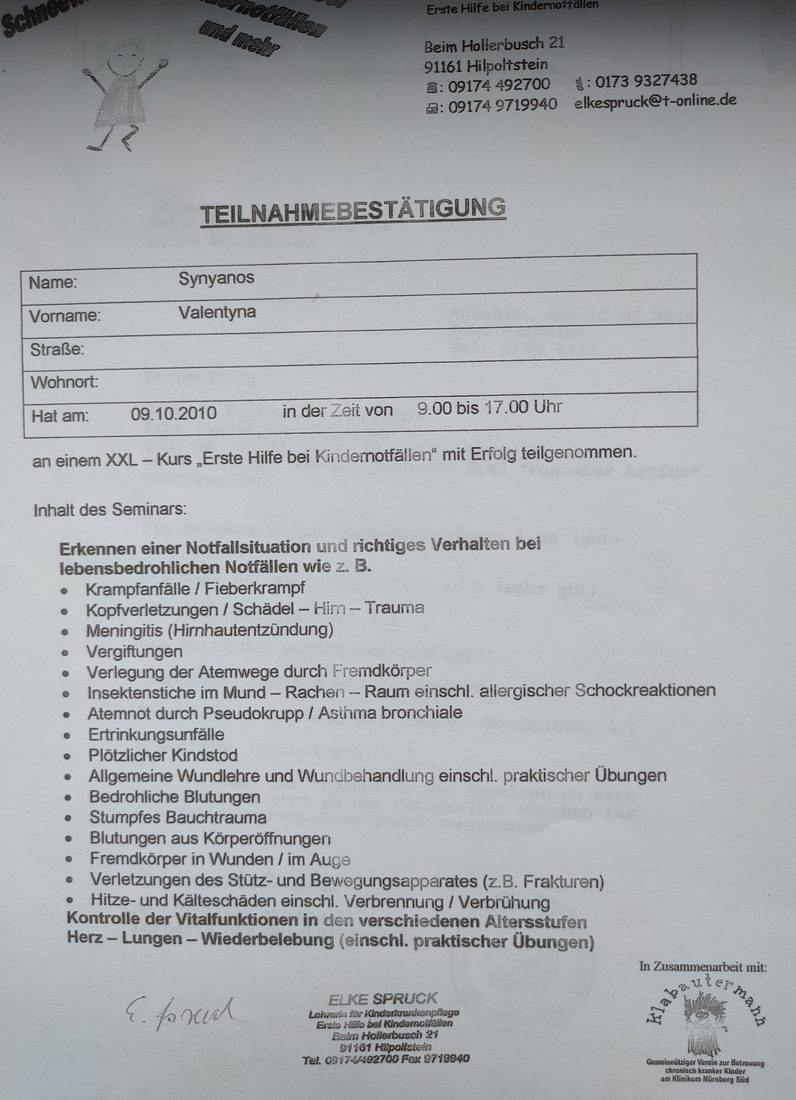 Erste Hilfe bei Kindernotfällen